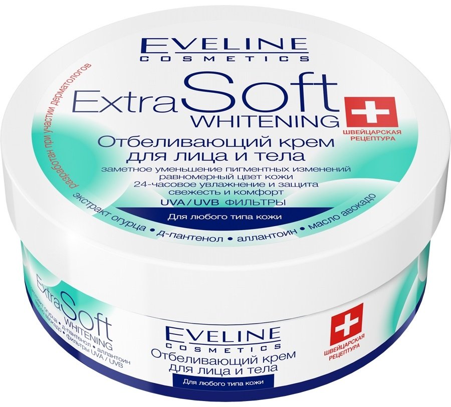 Eveline Cosmetics крем Extra Soft Whitening для лица, для тела 200 мл купить,NaN