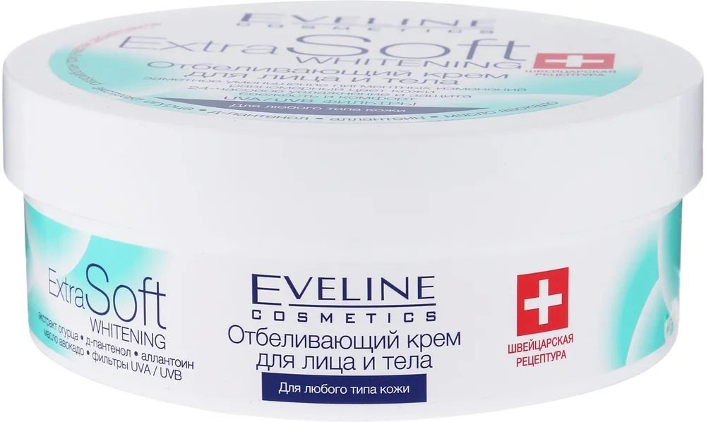 Eveline Cosmetics крем Extra Soft Whitening для лица, для тела 200 мл купить,NaN