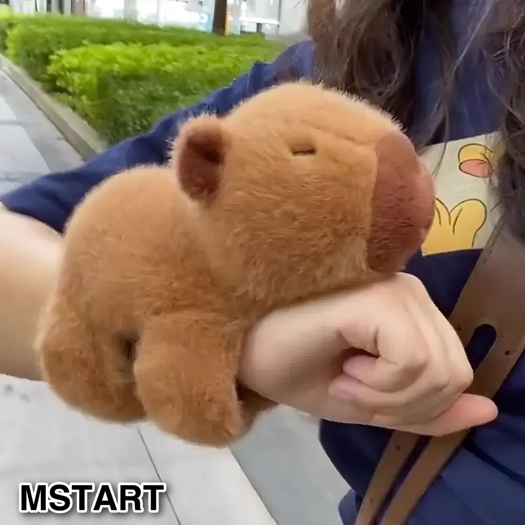 Мягкая игрушка Капибара, высота 15 см, коричневый