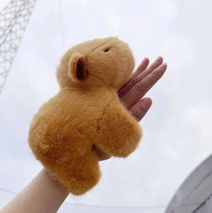 Мягкая игрушка Капибара, высота 19 см, коричневый купить,0