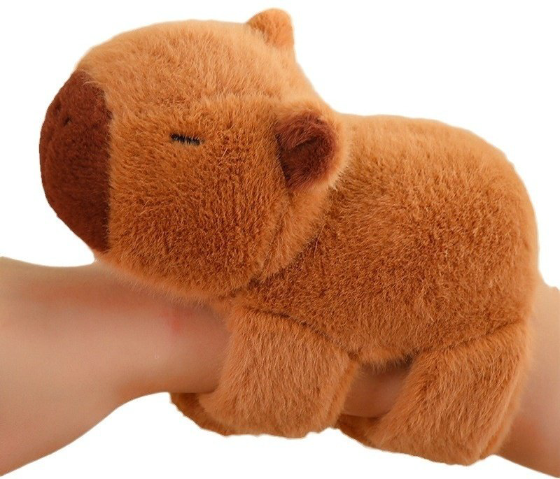 Мягкая игрушка Капибара, высота 15 см, коричневый