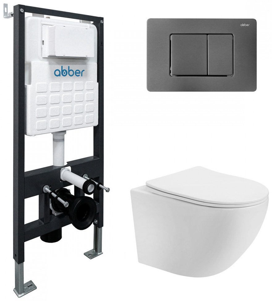 Abber унитаз с инсталляцией AC1100T-AC0105-AC0120NG, керамика