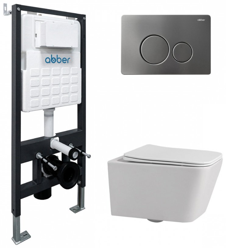 Унитаз Abber AC1201 с инсталляцией белый