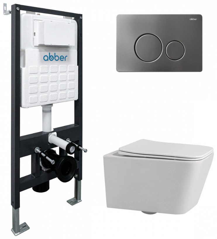 Унитаз Abber AC1201 с инсталляцией белый купить,224500