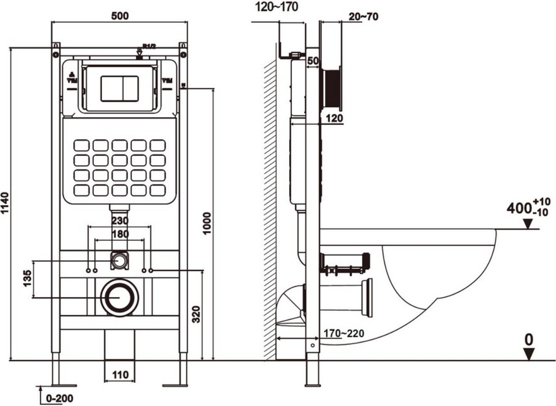 Унитаз Abber AC1201 с инсталляцией белый купить,224500