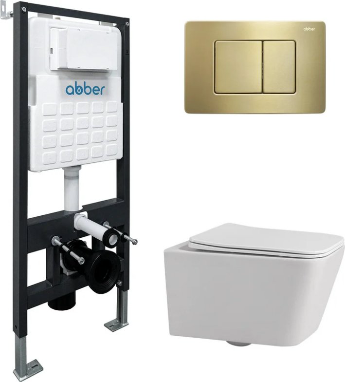 Унитаз Abber AC1201-AC0105-AC0120MMG с инсталляцией белый купить,329444
