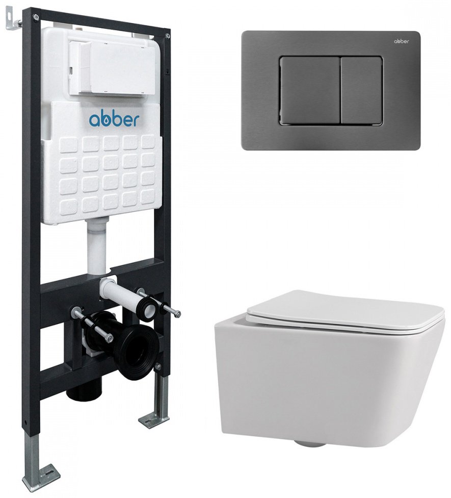 Abber унитаз с инсталляцией AC1201-AC0105-AC0120NG, керамика