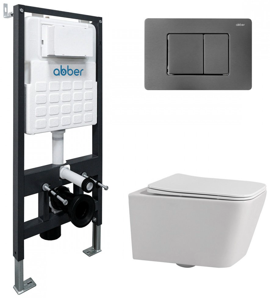 Унитаз Abber AC1201-AC0105-AC0120NG с инсталляцией белый купить,224500