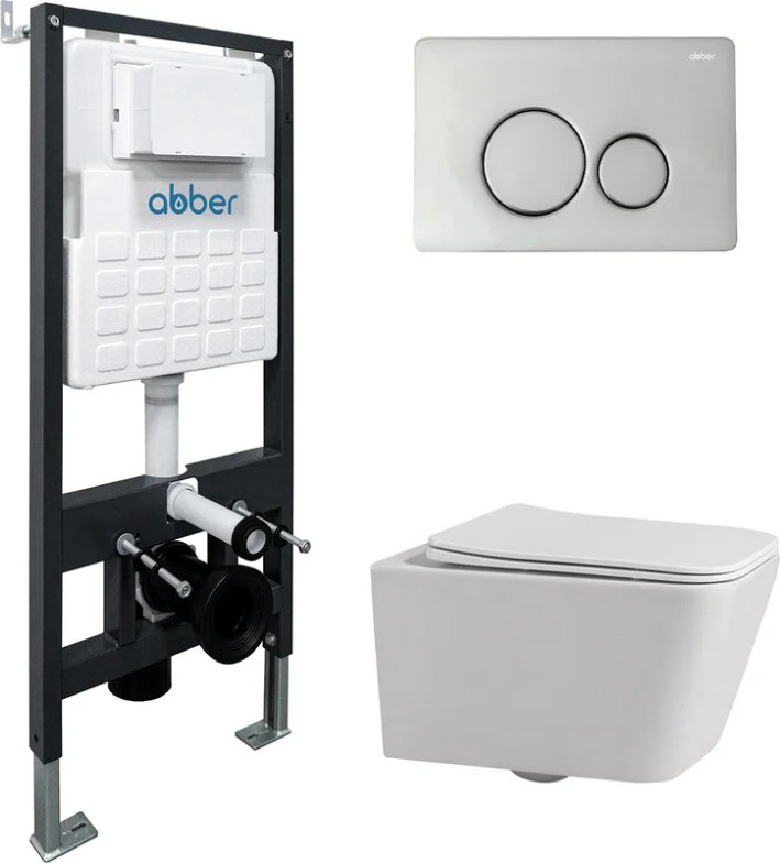 Унитаз Abber AC1201-AC0105-AC0121 с инсталляцией белый купить,202283