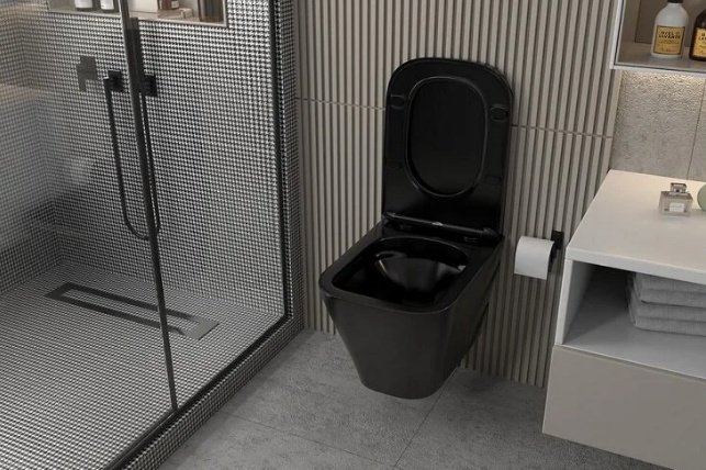 Унитаз Abber AC1201MB с инсталляцией черный