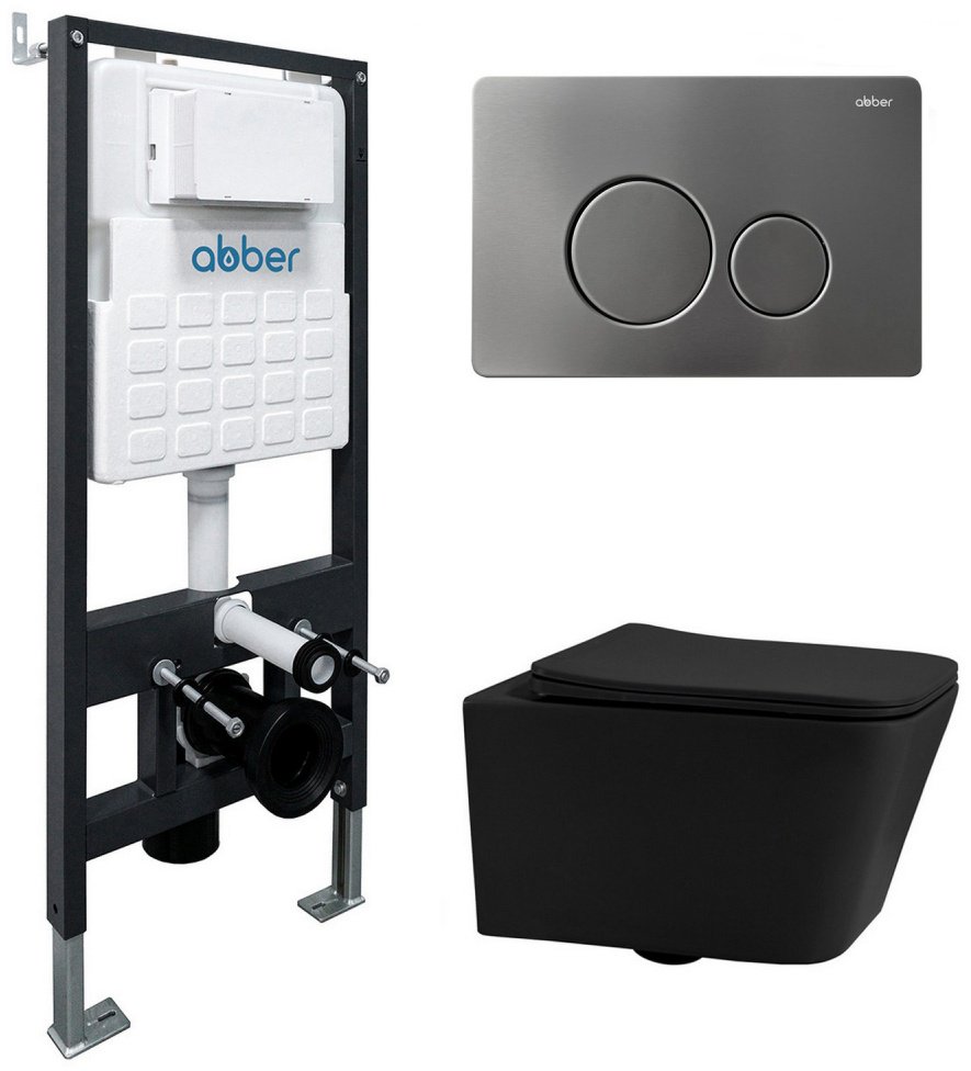 Abber унитаз с инсталляцией AC1201MB-AC0105-AC0121NG, керамика