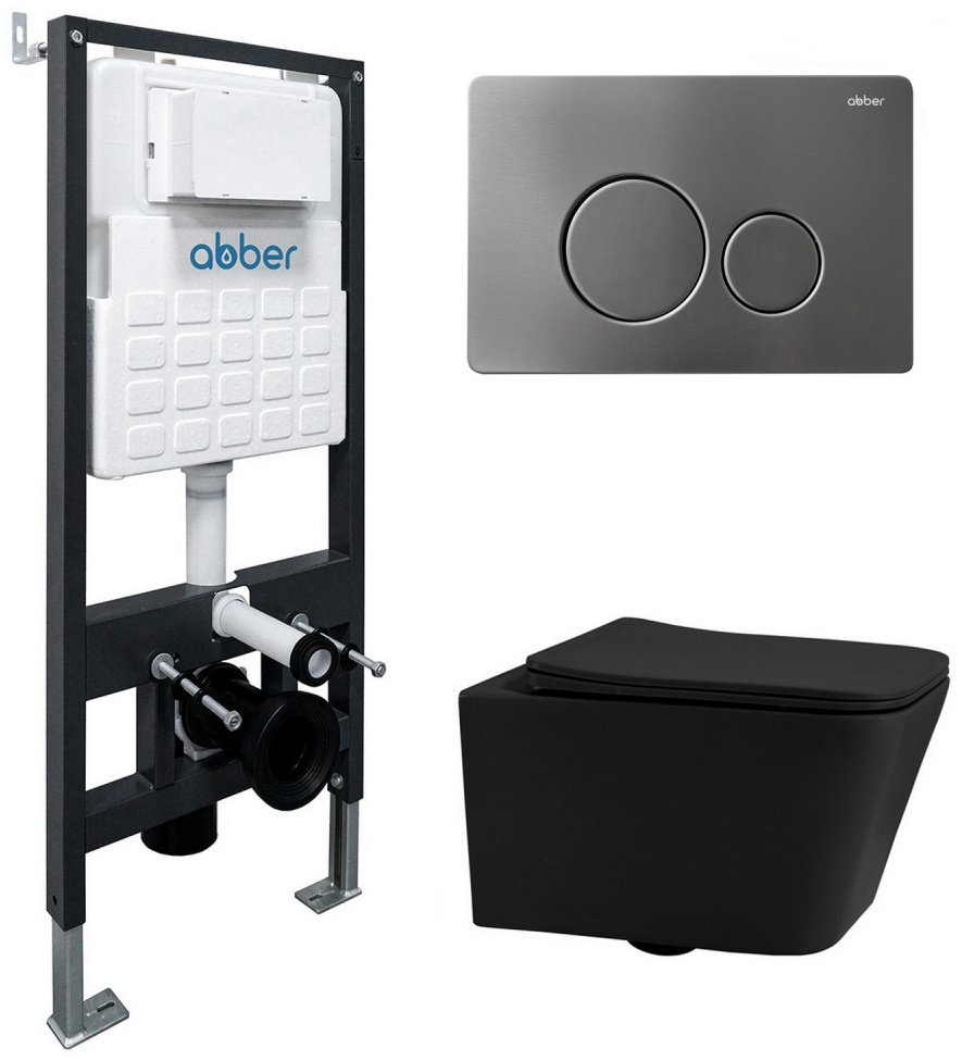 Унитаз с инсталляцией Abber AC1201MB-AC0105-AC0121NG черный купить,292800