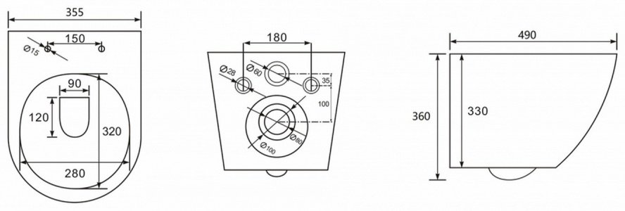 Abber унитаз Bequem AC1101TMG, санфаянс купить,0