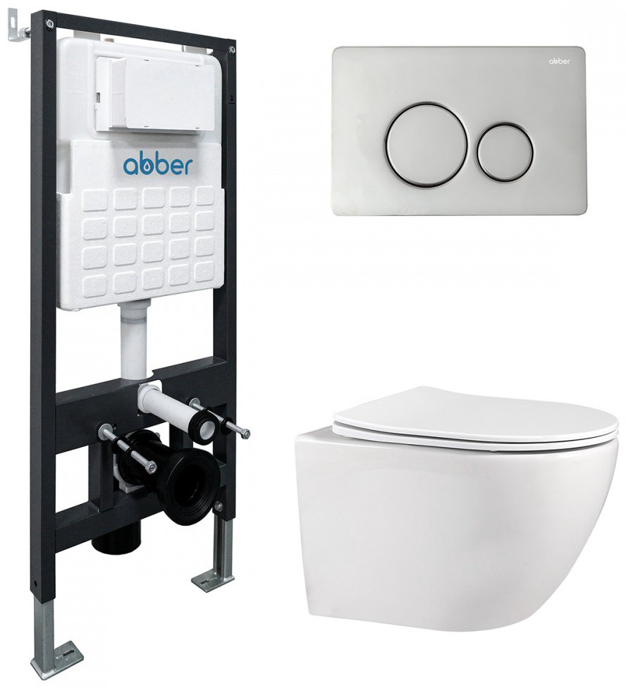 Унитаз Abber Bequem AC1100 с инсталляцией белый купить,214920