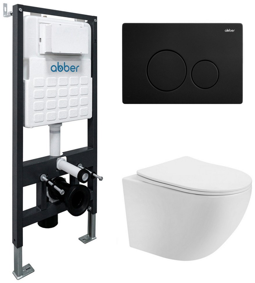 Abber унитаз с инсталляцией Bequem AC1100T, санфаянс