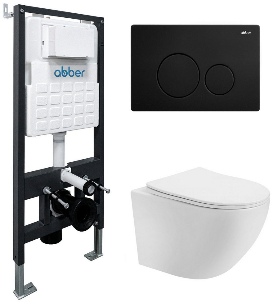 Унитаз Abber Bequem AC1100T с инсталляцией белый купить,214400