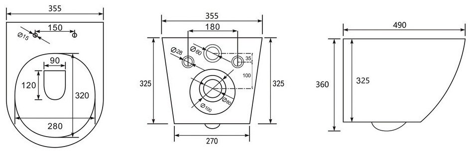 Унитаз Abber Bequem AC1100T с инсталляцией белый купить,206400