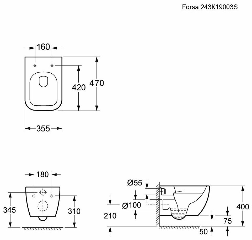 Ambassador унитаз Forsa 243K19003S , санфарфор - ForteMarket Ambassador унитаз Forsa 243K19003S , санфарфор купить,0
