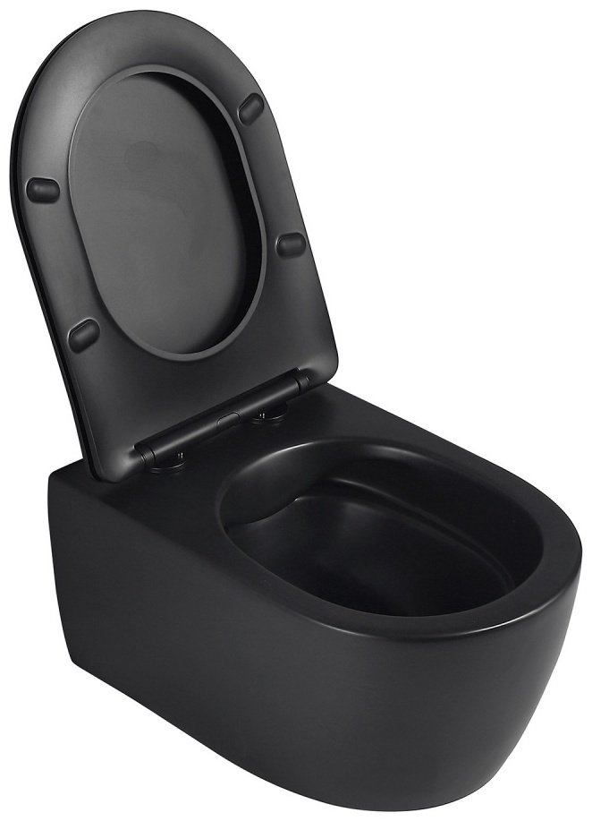Abber унитаз Bequem AC1104MB, керамика черный матовый купить,0