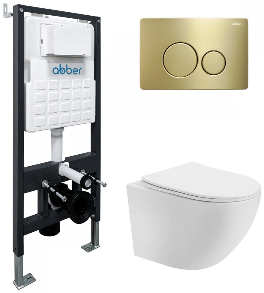 Унитаз Abber Bequem AC1100T с инсталляцией белый купить,227500