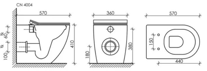 Унитаз Ceramicanova CN4004 белый