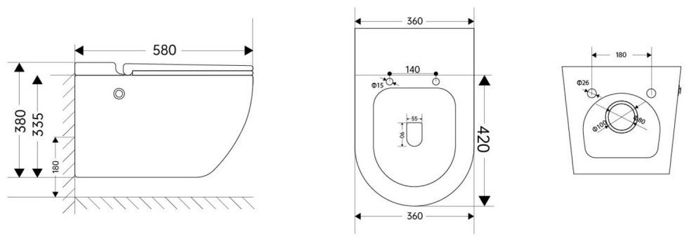 Abber унитаз Bequem AC1108P, санфаянс купить,0