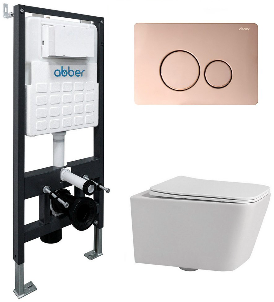 Унитаз Abber Rechteck AC1201 с инсталляцией белый купить,223377