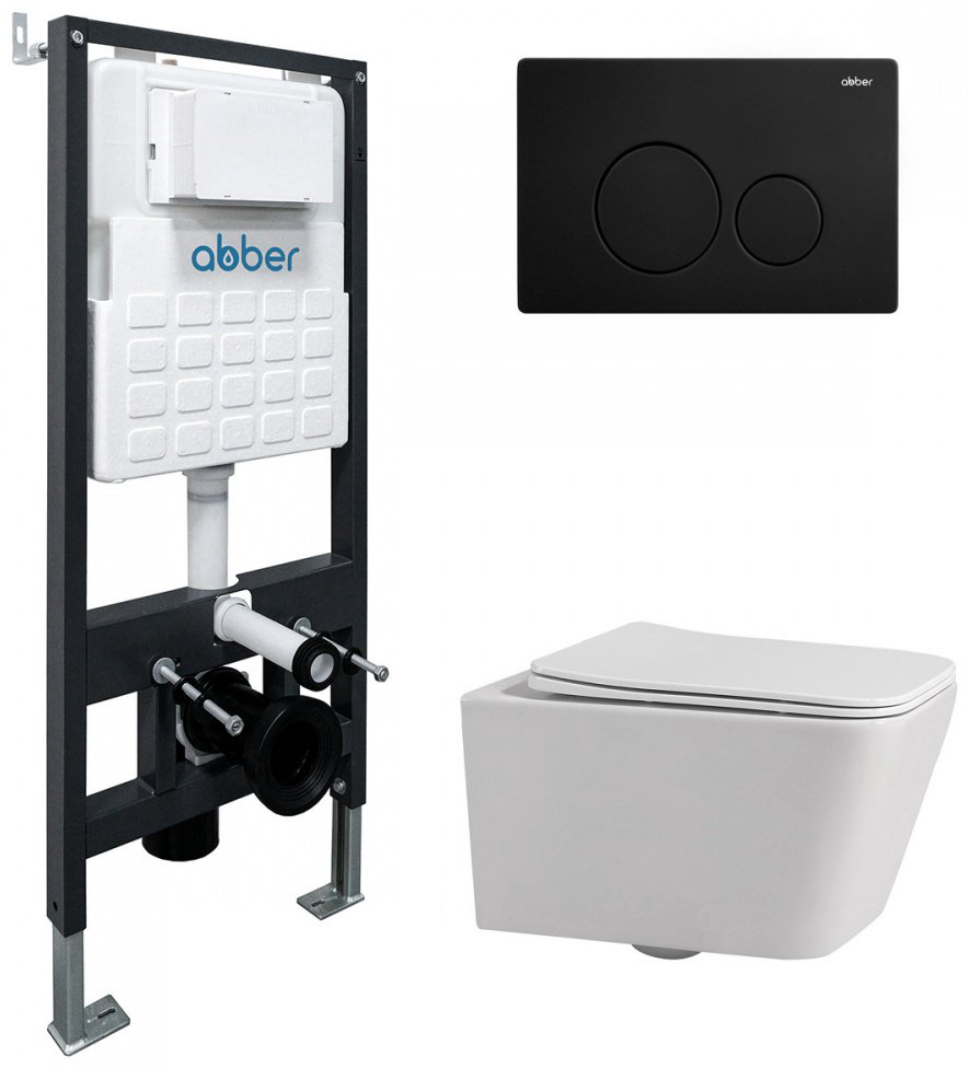 Унитаз Abber Rechteck AC1201 с инсталляцией белый купить,210343
