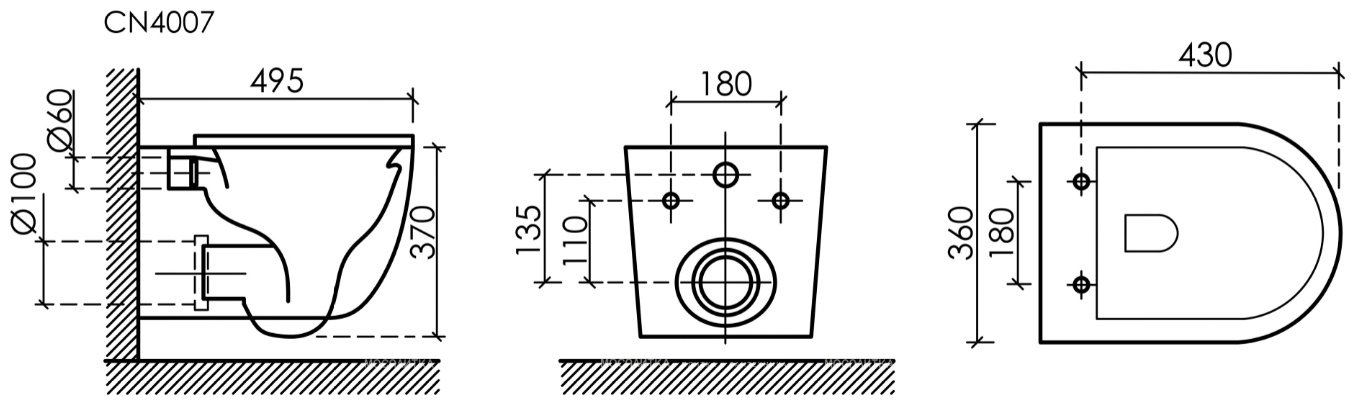 Ceramicanova унитаз CN4007MB, санфарфор купить,0