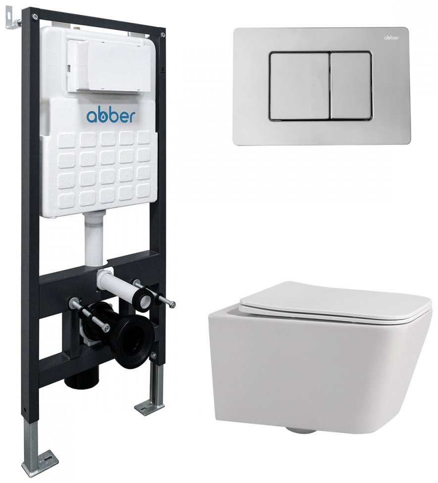 Abber унитаз с инсталляцией Rechteck AC1201, санфаянс