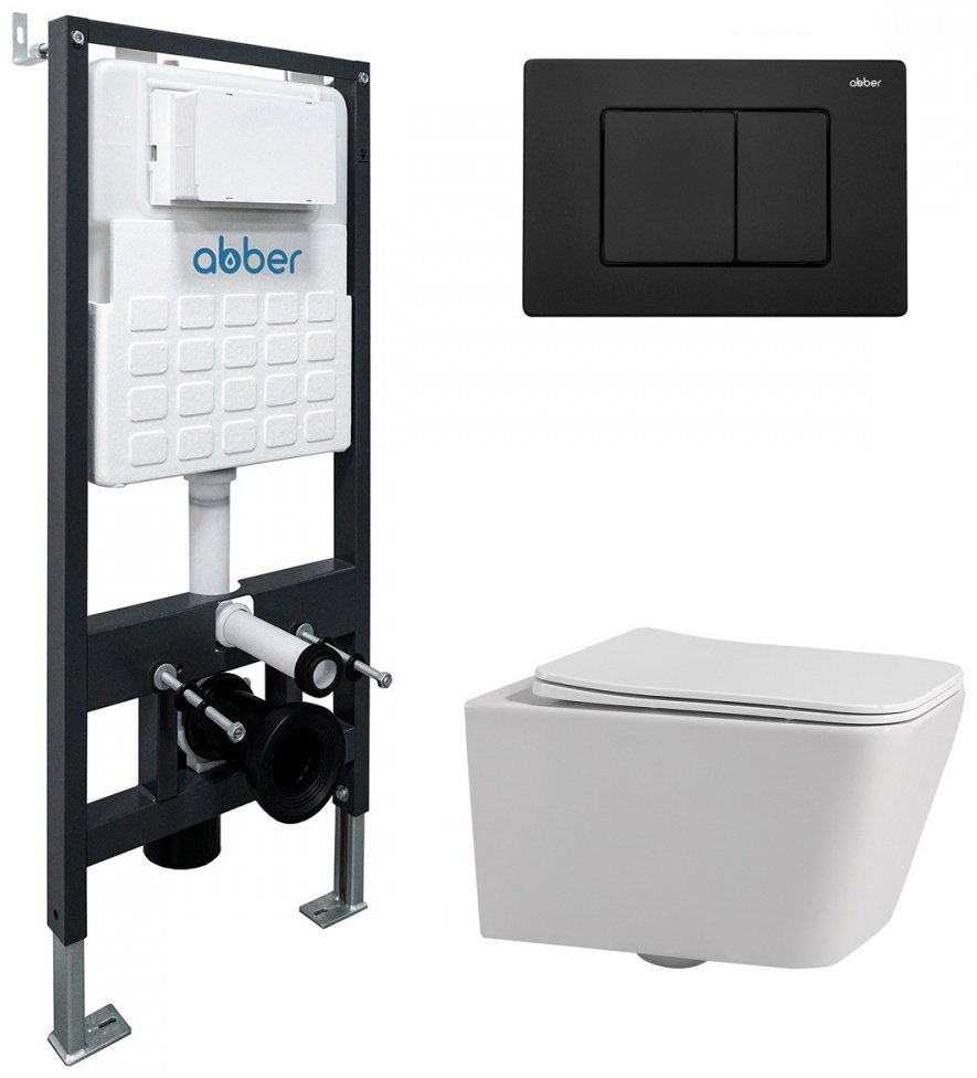 Abber унитаз с инсталляцией Rechteck AC1201, санфаянс
