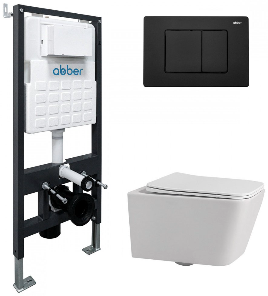 Унитаз Abber Rechteck AC1201 с инсталляцией белый купить,210343