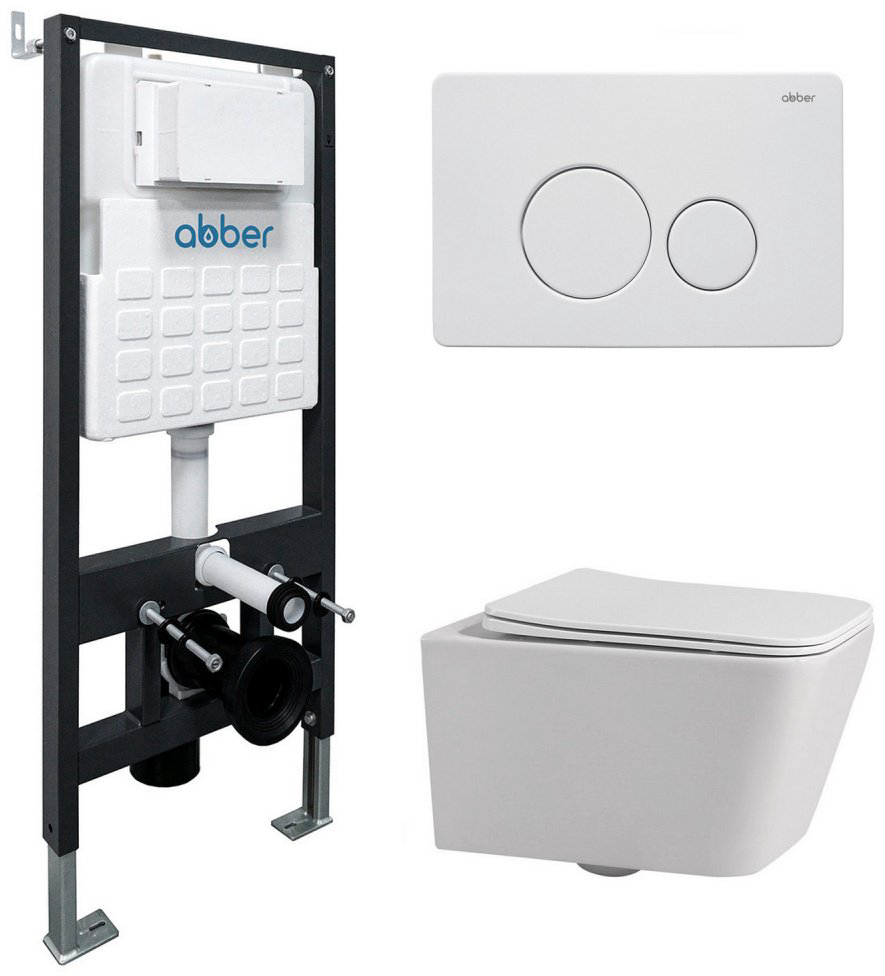 Унитаз Abber Rechteck AC1201 с инсталляцией белый купить,210343