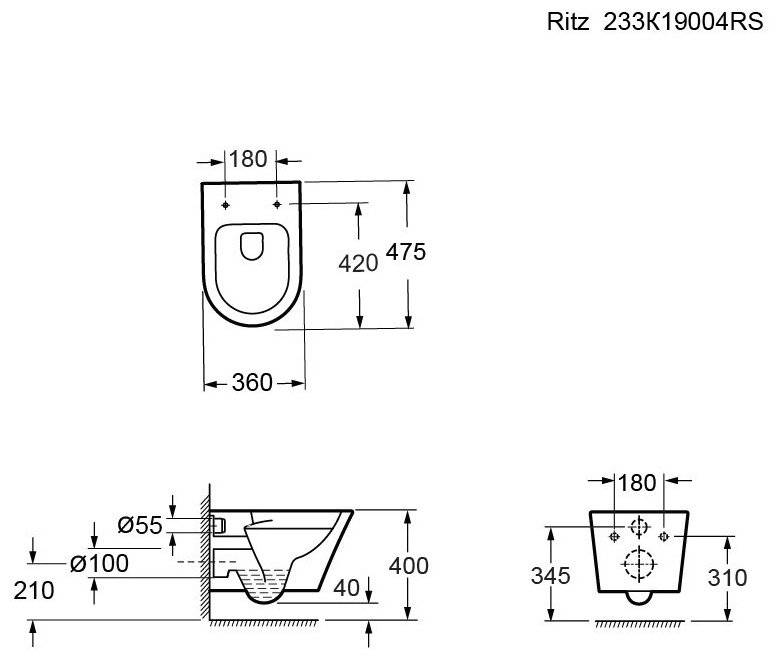 Унитаз Ambassador Ritz 233K19004RS белый купить,NaN