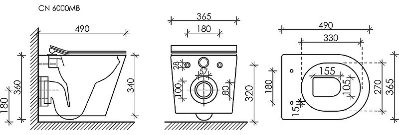 Унитаз Ceramicanova CN6000MB черный купить,480386