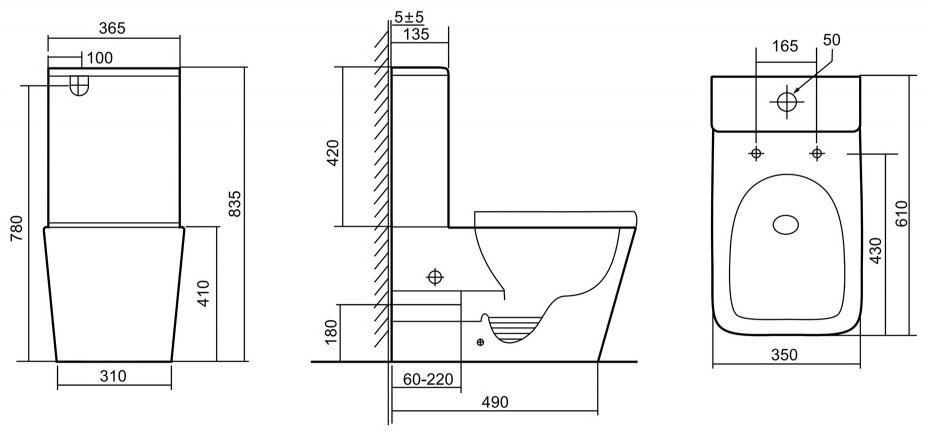 Унитаз Abber Rechteck AC1210TMB черный купить,241700