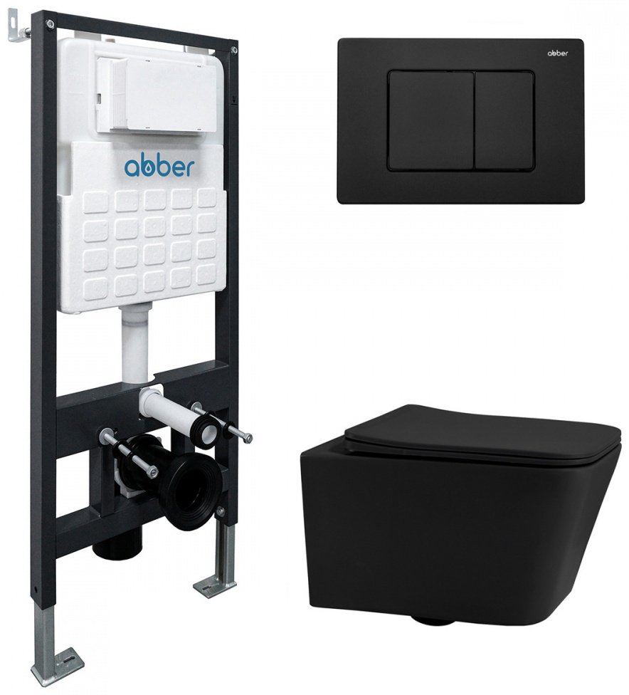 Abber унитаз с инсталляцией Rechteck AC1201MB, керамика