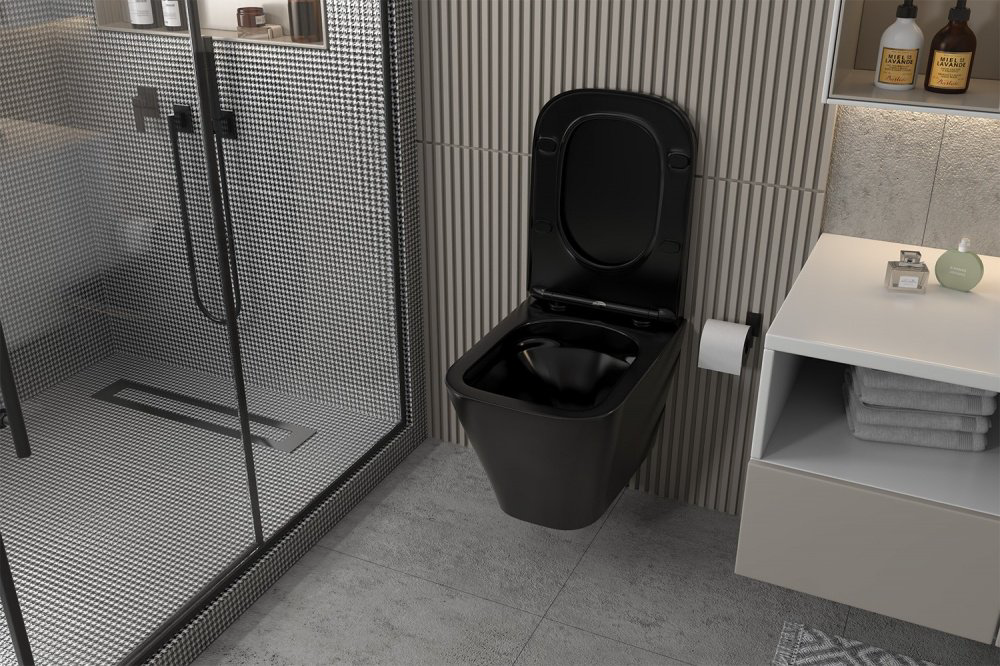 Унитаз Abber Rechteck AC1201MB с инсталляцией черный купить,271600