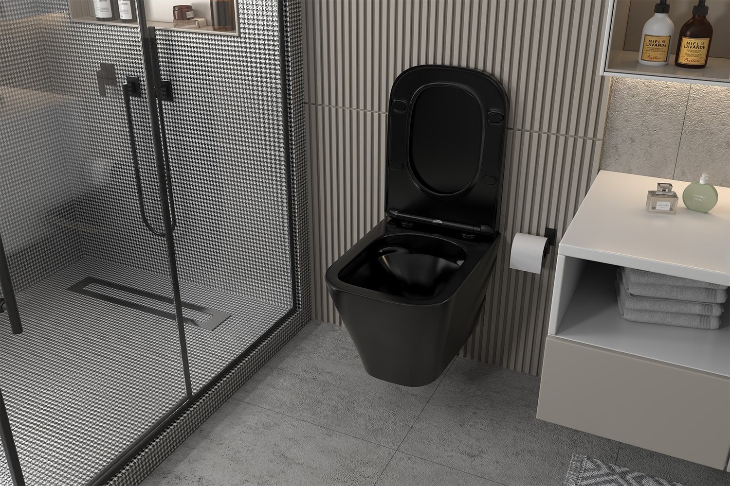 Унитаз Abber Rechteck AC1201MB черный купить,143700