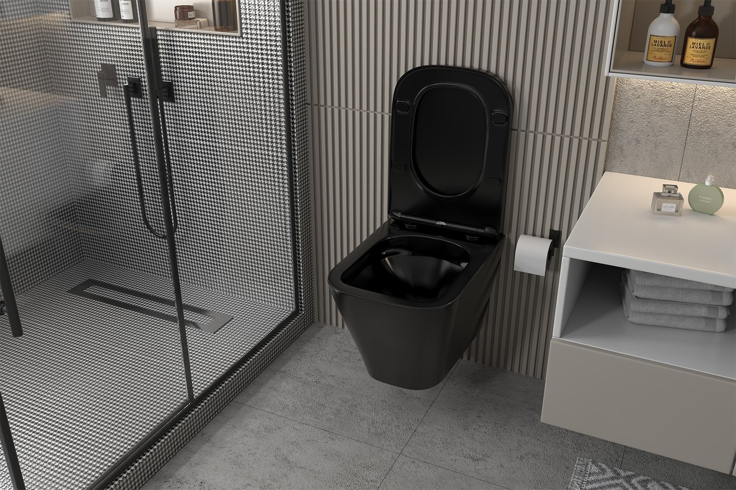 Унитаз Abber Rechteck AC1201MB черный купить,143700