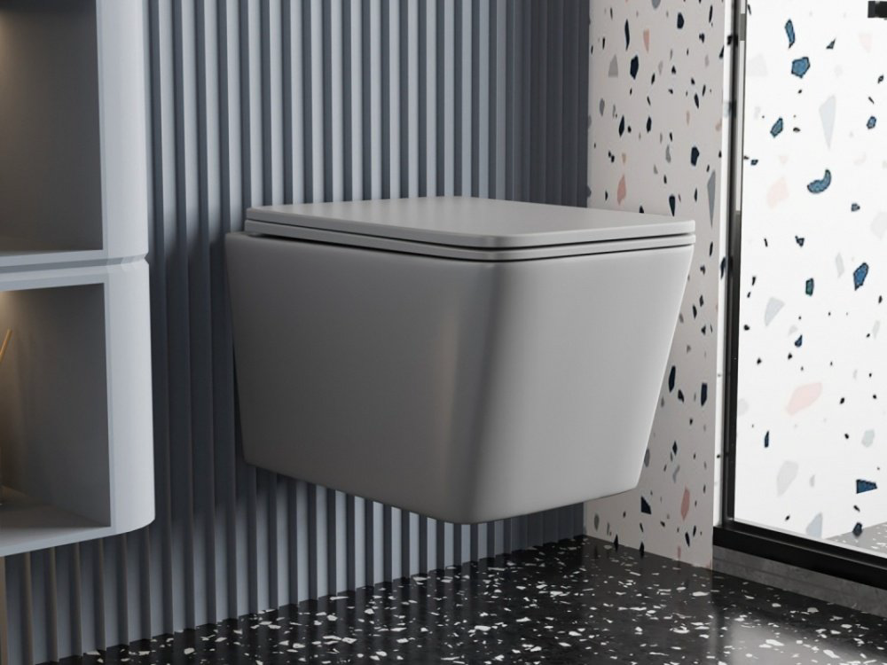 Унитаз Abber Rechteck AC1201MG серый купить,NaN