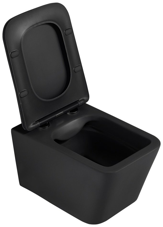 Унитаз Abber Rechteck AC1201MB с инсталляцией черный