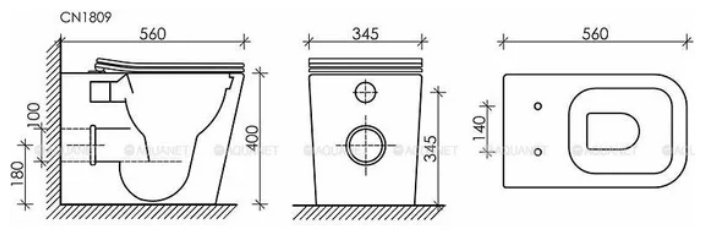 Ceramicanova унитаз Cubic Rimless CN1803-B, санфарфор - ForteMarket Ceramicanova унитаз Cubic Rimless CN1803-B, санфарфор купить,0