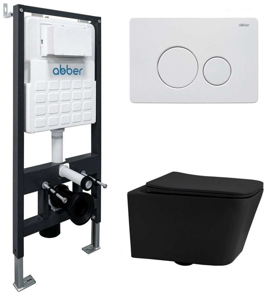 Унитаз Abber Rechteck AC1201MB с инсталляцией черный купить,279700