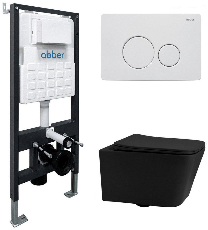 Унитаз Abber Rechteck AC1201MB с инсталляцией черный купить,279700
