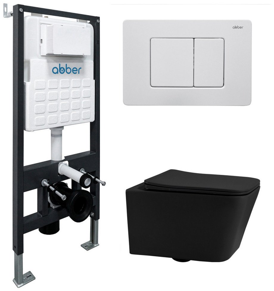 Унитаз Abber Rechteck AC1201MB с инсталляцией черный купить,279700