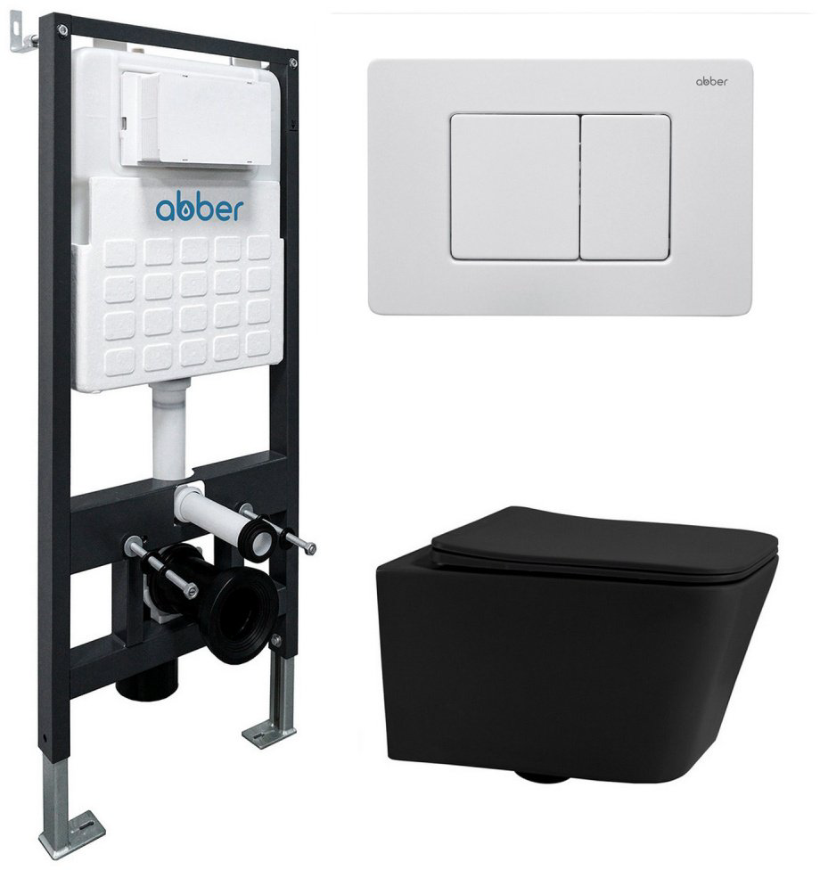 Унитаз Abber Rechteck AC1201MB с инсталляцией черный купить,279700