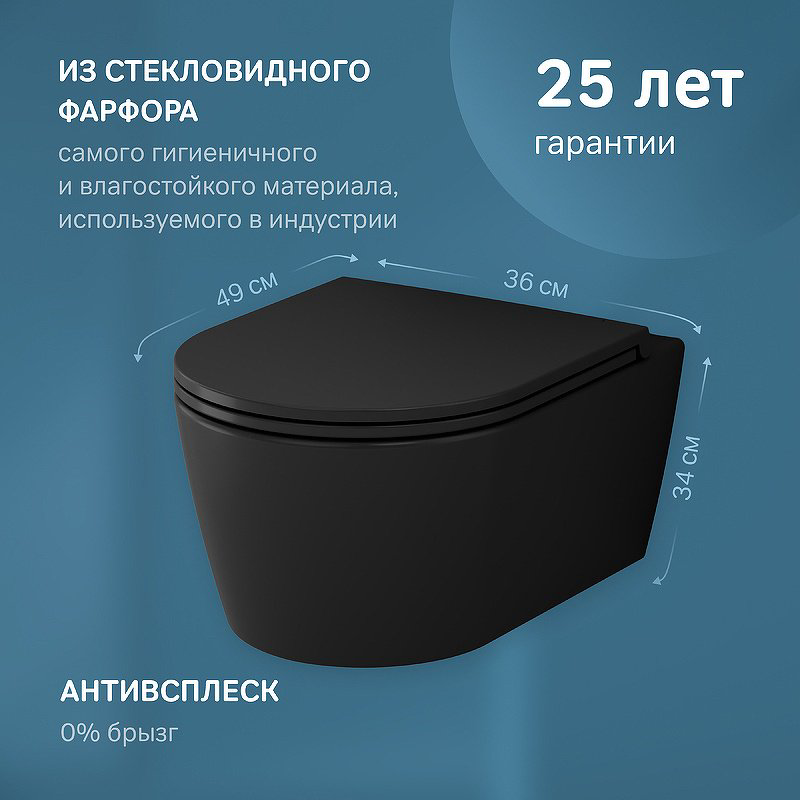 Унитаз AM.PM C8F1700MBSC черный купить,NaN