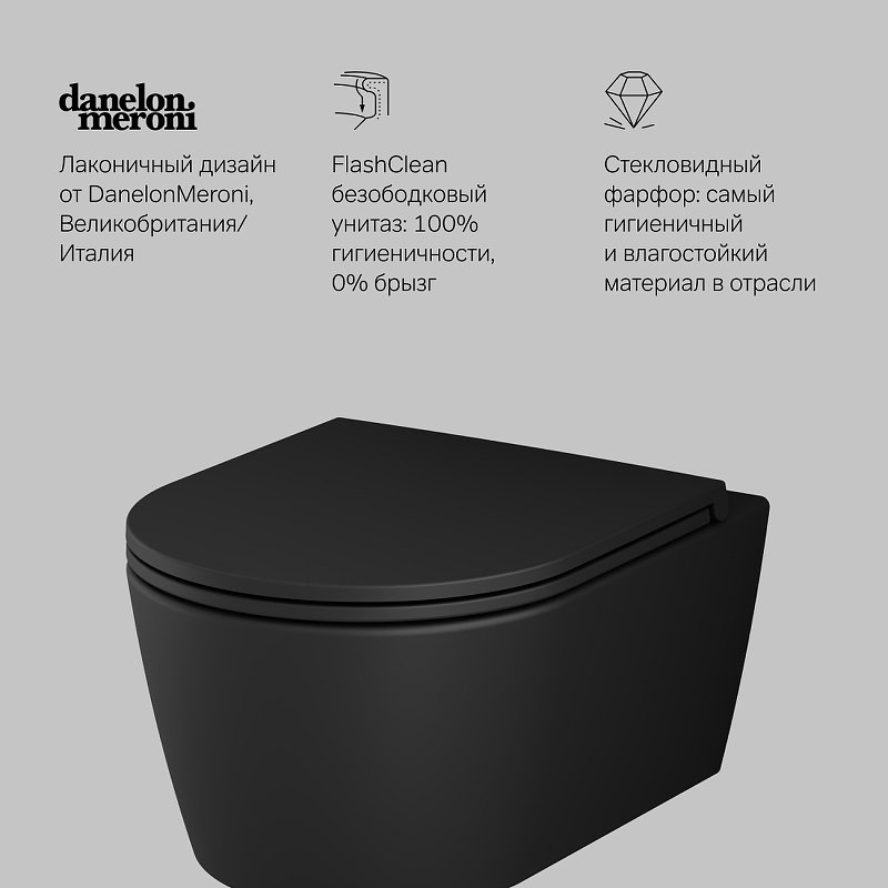 Унитаз AM.PM C8F1700MBSC черный купить,NaN