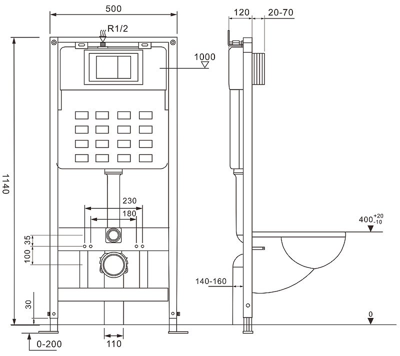 Унитаз с инсталляцией Abber AC1100MB-AC0105-AC0121MB черный купить,438600